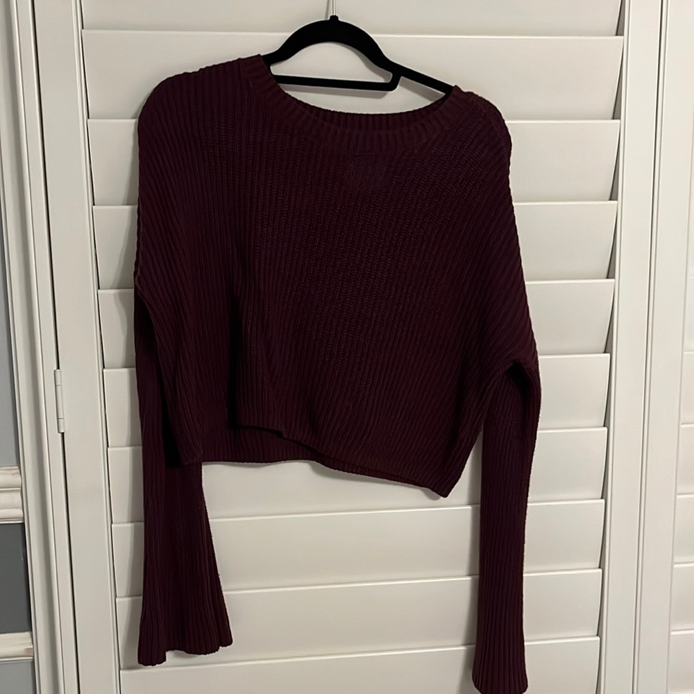 crop maroon sweater